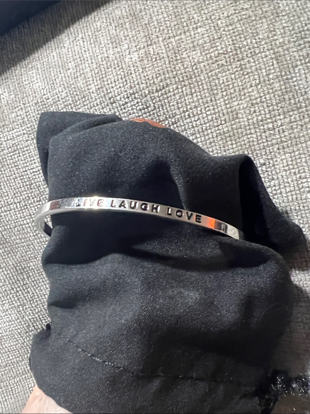 Silver 'Live Laugh Love' Engraved Bangle